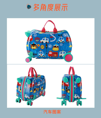 La caja del carruaje multifuncional de los niños nueva maleta de paseo multi-ruedas dibujos animados maleta de bebé paseo