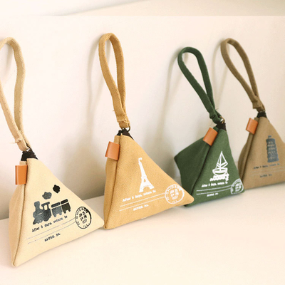 Personalidad CREATIVA RETRO ZONGZI Moneda bolso FEMEÑO MINI lienzo arte lindo moneda bolsa de llave bolsa