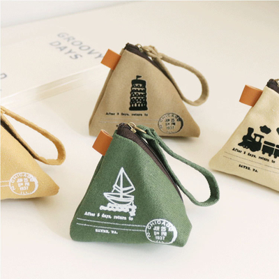 Personalidad CREATIVA RETRO ZONGZI Moneda bolso FEMEÑO MINI lienzo arte lindo moneda bolsa de llave bolsa