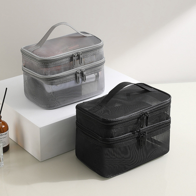 Nueva bolsa de maquillaje GAUZE DE GRAN Capacidad de viaje bolsa de toallas portátil simple bolsa de doble capa bolsa portátil de almacenamiento cosmético