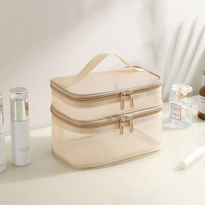 Nueva bolsa de maquillaje GAUZE DE GRAN Capacidad de viaje bolsa de toallas portátil simple bolsa de doble capa bolsa portátil de almacenamiento cosmético