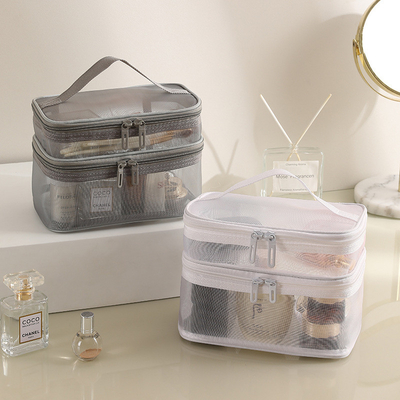 Nueva bolsa de maquillaje GAUZE DE GRAN Capacidad de viaje bolsa de toallas portátil simple bolsa de doble capa bolsa portátil de almacenamiento cosmético