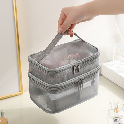 Nueva bolsa de maquillaje GAUZE DE GRAN Capacidad de viaje bolsa de toallas portátil simple bolsa de doble capa bolsa portátil de almacenamiento cosmético