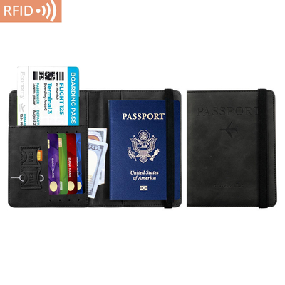 El pasaporte de la Amazon PU de cuero de la bolsa RFID MULTIFUNCCIONAL del pasaporte del titular del pasaporte de la cubierta del pasaporte