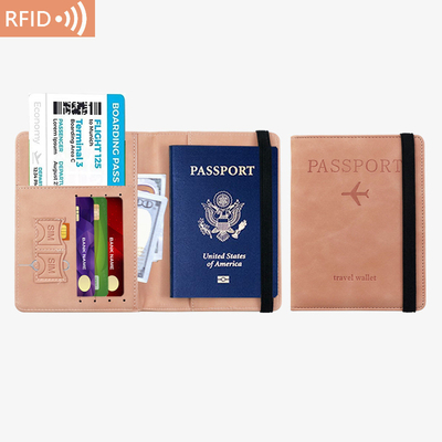 El pasaporte de la Amazon PU de cuero de la bolsa RFID MULTIFUNCCIONAL del pasaporte del titular del pasaporte de la cubierta del pasaporte