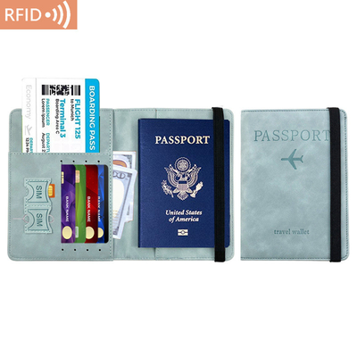 El pasaporte de la Amazon PU de cuero de la bolsa RFID MULTIFUNCCIONAL del pasaporte del titular del pasaporte de la cubierta del pasaporte