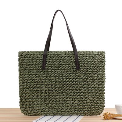 TRANSFONDERAL NUEVO BOLSO de paja casual de gran capacidad Japón y Corea del Sur Bolso de hombro