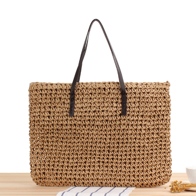 TRANSFONDERAL NUEVO BOLSO de paja casual de gran capacidad Japón y Corea del Sur Bolso de hombro