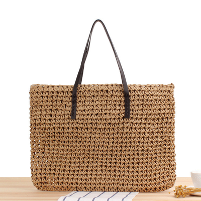 TRANSFONDERAL NUEVO BOLSO de paja casual de gran capacidad Japón y Corea del Sur Bolso de hombro