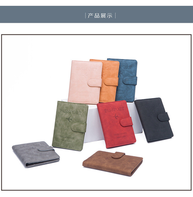 Antifraude NOVO VIAJE PASO MULTIFUNCCIONAL BILETO DE PROTECCIÓN DE DOCUMENTOS Funda de protección de RFID BUCKLE CARD BACK
