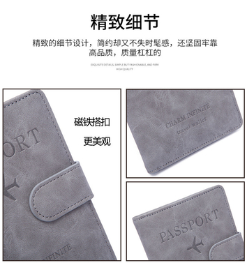 Antifraude NOVO VIAJE PASO MULTIFUNCCIONAL BILETO DE PROTECCIÓN DE DOCUMENTOS Funda de protección de RFID BUCKLE CARD BACK