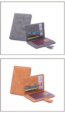 Antifraude NOVO VIAJE PASO MULTIFUNCCIONAL BILETO DE PROTECCIÓN DE DOCUMENTOS Funda de protección de RFID BUCKLE CARD BACK