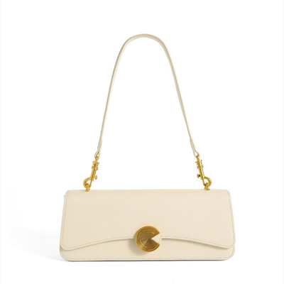 Nueva bolsa de hombro de piel de vaca de verdad bolsa de hombro de mujer de alta calidad bolsa de mano bolsa de baguette bolsa de piel de vaca bolsa debajo del brazo