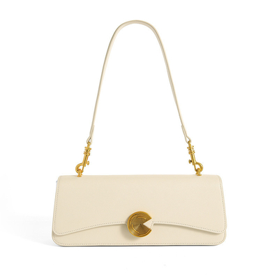 Nueva bolsa de hombro de piel de vaca de verdad bolsa de hombro de mujer de alta calidad bolsa de mano bolsa de baguette bolsa de piel de vaca bolsa debajo del brazo