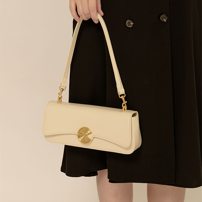 Nueva bolsa de hombro de piel de vaca de verdad bolsa de hombro de mujer de alta calidad bolsa de mano bolsa de baguette bolsa de piel de vaca bolsa debajo del brazo