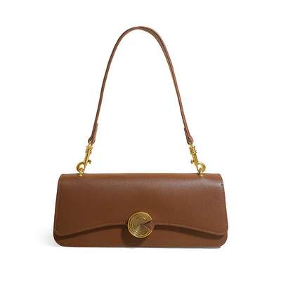 Nueva bolsa de hombro de piel de vaca de verdad bolsa de hombro de mujer de alta calidad bolsa de mano bolsa de baguette bolsa de piel de vaca bolsa debajo del brazo