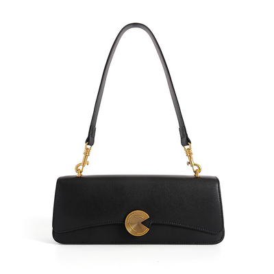 Nueva bolsa de hombro de piel de vaca de verdad bolsa de hombro de mujer de alta calidad bolsa de mano bolsa de baguette bolsa de piel de vaca bolsa debajo del brazo