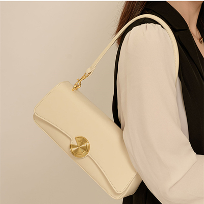 Nueva bolsa de hombro de piel de vaca de verdad bolsa de hombro de mujer de alta calidad bolsa de mano bolsa de baguette bolsa de piel de vaca bolsa debajo del brazo