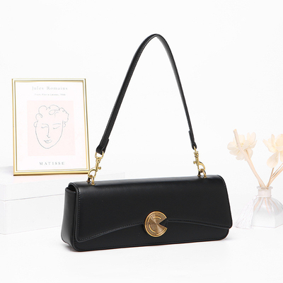 Nueva bolsa de hombro de piel de vaca de verdad bolsa de hombro de mujer de alta calidad bolsa de mano bolsa de baguette bolsa de piel de vaca bolsa debajo del brazo