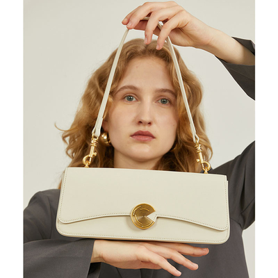 Nueva bolsa de hombro de piel de vaca de verdad bolsa de hombro de mujer de alta calidad bolsa de mano bolsa de baguette bolsa de piel de vaca bolsa debajo del brazo