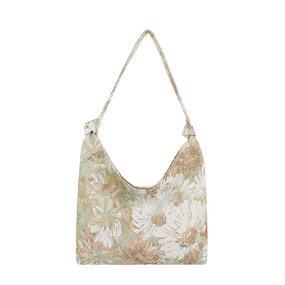 BOLSA DE MUJERES DE GRAN Capacidad BOLSA FRANCESA de lienzo sencillo BOLSA Pintura al óleo estilo nacional BOLSA de hombro BOLSA TOTE BUCKET BOLSA