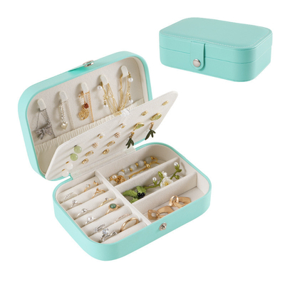 Caja de almacenamiento de joyas de una sola capa collar de pendientes de anillo PU caja de joyas AMAZON portable caja de joyas hogar caja de joyas