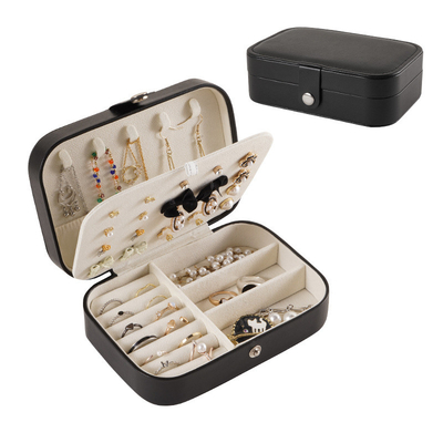 Caja de almacenamiento de joyas de una sola capa collar de pendientes de anillo PU caja de joyas AMAZON portable caja de joyas hogar caja de joyas