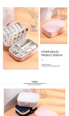 Caja de almacenamiento de joyas de una sola capa collar de pendientes de anillo PU caja de joyas AMAZON portable caja de joyas hogar caja de joyas