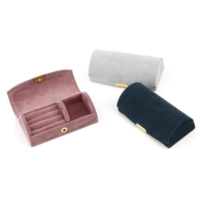 Nueva caja de joyas de terciopelo de alta calidad anillo pulsera collar caja de almacenamiento de viaje joyas pequeñas portátiles