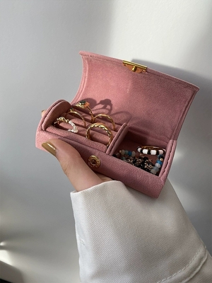 Nueva caja de joyas de terciopelo de alta calidad anillo pulsera collar caja de almacenamiento de viaje joyas pequeñas portátiles