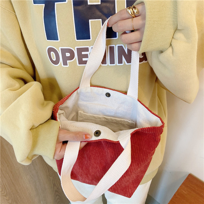 Artsey Cordeiro Bolso Casual MINI portátil LADYAS Bolso de abrigos Vintage Bolso de ropa Bento Bolso