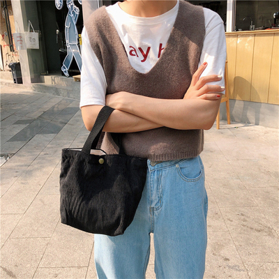 Artsey Cordeiro Bolso Casual MINI portátil LADYAS Bolso de abrigos Vintage Bolso de ropa Bento Bolso
