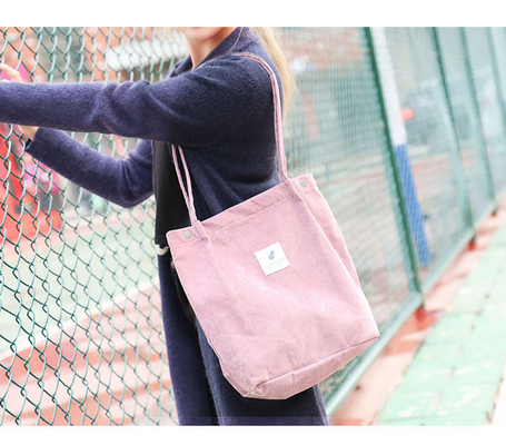 BOLSA DE MUJERES MODA SIMPLE BOLSA de clase de corduroy BOLSA de lienzo BOLSA de hombro BOLSA de campus BOLSA de cuerpo cruzado BOLSA TOTE BOLSA