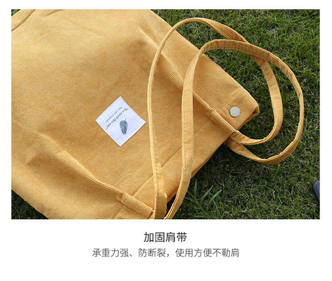BOLSA DE MUJERES MODA SIMPLE BOLSA de clase de corduroy BOLSA de lienzo BOLSA de hombro BOLSA de campus BOLSA de cuerpo cruzado BOLSA TOTE BOLSA