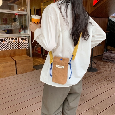 CORDUROY BODY CROSSPORT PELÍTICO BOLSA de hombro de cuerpo cruzado BOLSA de hombro de caminata de mujer MINI BOLSA de almacenamiento