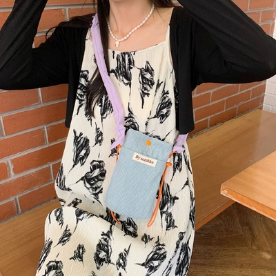 CORDUROY BODY CROSSPORT PELÍTICO BOLSA de hombro de cuerpo cruzado BOLSA de hombro de caminata de mujer MINI BOLSA de almacenamiento