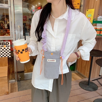 CORDUROY BODY CROSSPORT PELÍTICO BOLSA de hombro de cuerpo cruzado BOLSA de hombro de caminata de mujer MINI BOLSA de almacenamiento