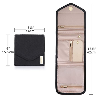 BOLSA de joyería plegable BOLSA de viaje portable BOLSA de almacenamiento de joyas BOLSA de joyería con varios anillos BOLSA de joyas