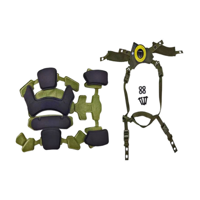 Suspensión ajustable con cojín de casco táctico rápido.