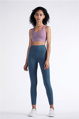 Cara sonriente sin costura cintura alta vestido de yoga ajustado trasero de durazno entrenamiento calzoncillos de yoga deportes correr calzoncillos de fitness mujeres