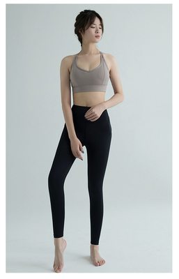 Nuevos pantalones de yoga de cintura alta mujeres Europa y los EE.UU. ejercicios de cadera de melocotón velocidad de carrera apretada ropa de yoga seca cuello