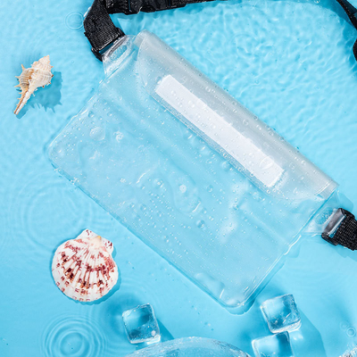 3 capas selladas gran teléfono móvil a prueba de agua bolsa elástica estribor natación a prueba de agua fanny pack PVC rafting mar al aire libre