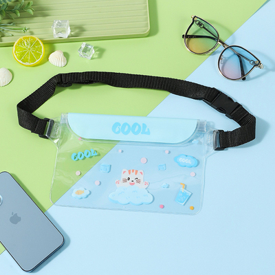 3 capas selladas gran teléfono móvil a prueba de agua bolsa elástica estribor natación a prueba de agua fanny pack PVC rafting mar al aire libre