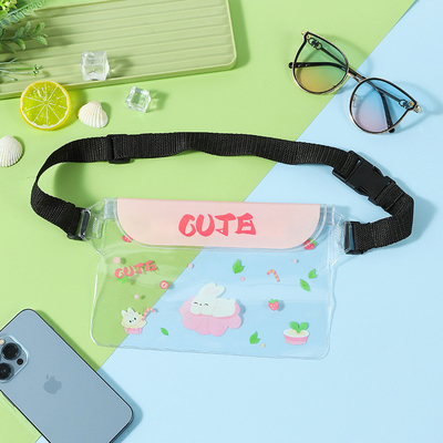3 capas selladas gran teléfono móvil a prueba de agua bolsa elástica estribor natación a prueba de agua fanny pack PVC rafting mar al aire libre