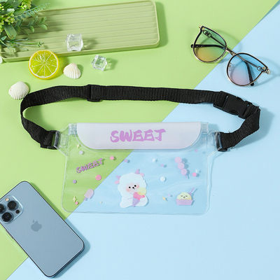 3 capas selladas gran teléfono móvil a prueba de agua bolsa elástica estribor natación a prueba de agua fanny pack PVC rafting mar al aire libre