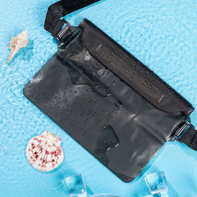 3 capas selladas gran teléfono móvil a prueba de agua bolsa elástica estribor natación a prueba de agua fanny pack PVC rafting mar al aire libre
