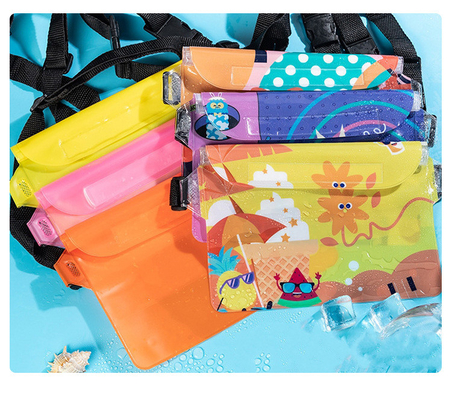 3 capas selladas gran teléfono móvil a prueba de agua bolsa elástica estribor natación a prueba de agua fanny pack PVC rafting mar al aire libre