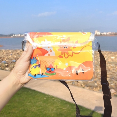 3 capas selladas gran teléfono móvil a prueba de agua bolsa elástica estribor natación a prueba de agua fanny pack PVC rafting mar al aire libre