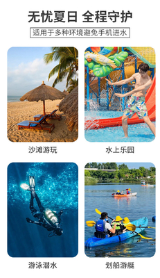 3 capas selladas gran teléfono móvil a prueba de agua bolsa elástica estribor natación a prueba de agua fanny pack PVC rafting mar al aire libre