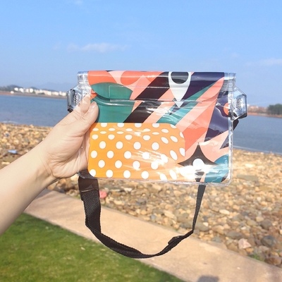 3 capas selladas gran teléfono móvil a prueba de agua bolsa elástica estribor natación a prueba de agua fanny pack PVC rafting mar al aire libre